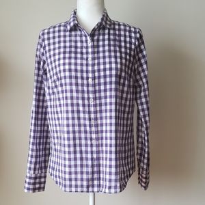 J Crew Gingham Button Up Shirt